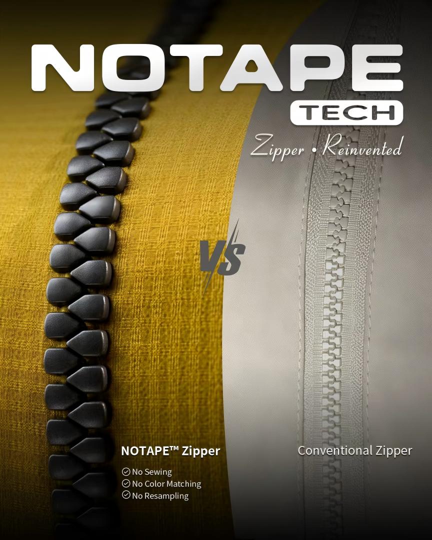 NOTAPE™ Zipper vs. Traditional Zipper