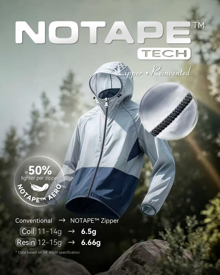 Ultralight Zipper for Outdoor Clothing